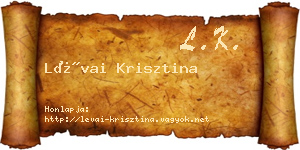 Lévai Krisztina névjegykártya